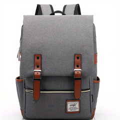 Vintage Canvas Flap Backpack Large Capacity School Bag Women's Daypack