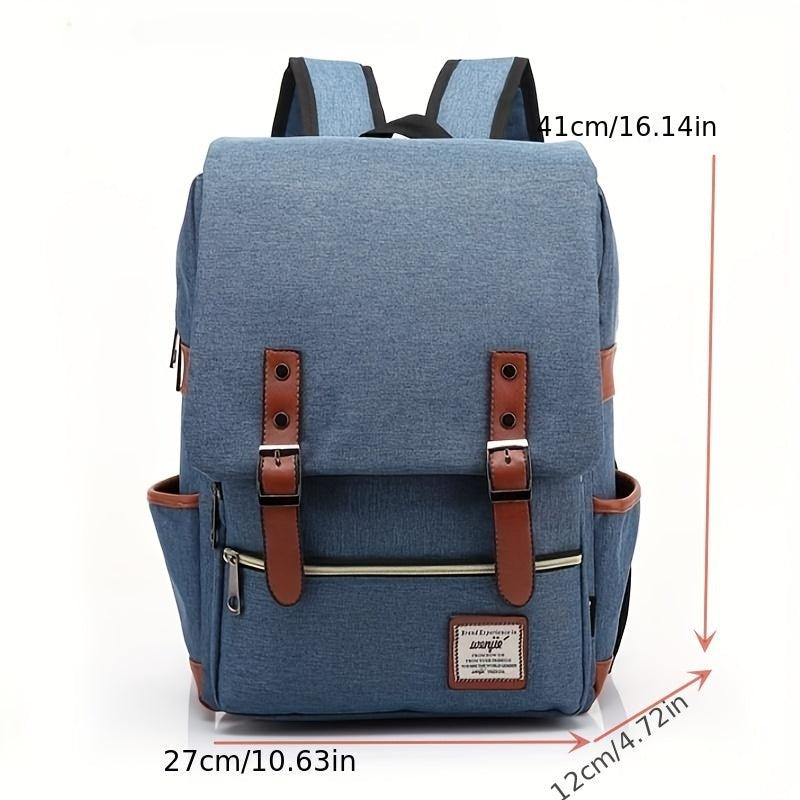 Vintage Canvas Flap Backpack Large Capacity School Bag Women's Daypack