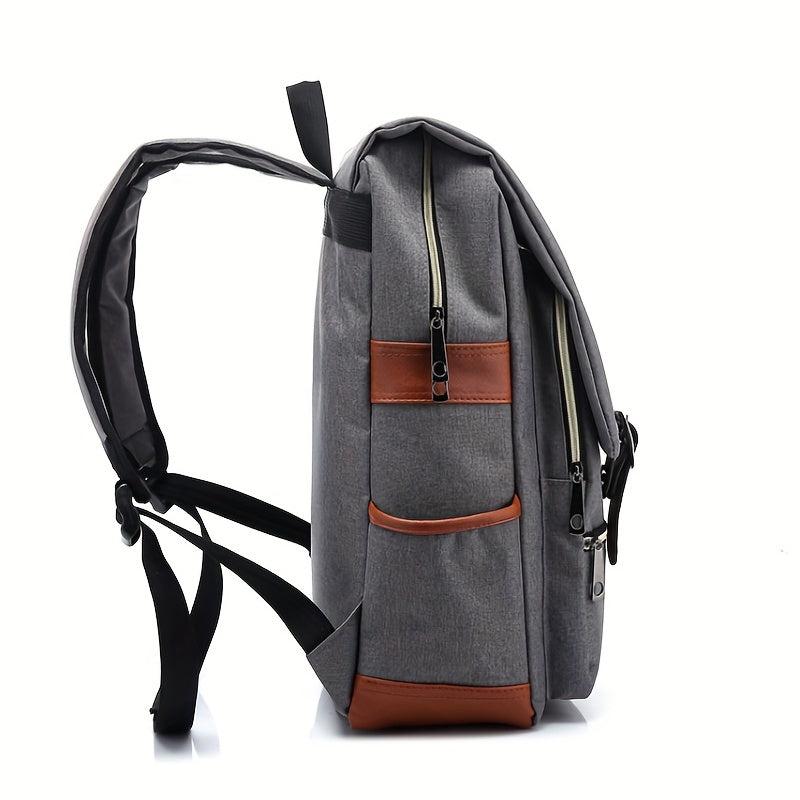 Vintage Canvas Flap Backpack Large Capacity School Bag Women's Daypack