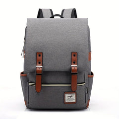 Vintage Canvas Flap Backpack Large Capacity School Bag Women's Daypack