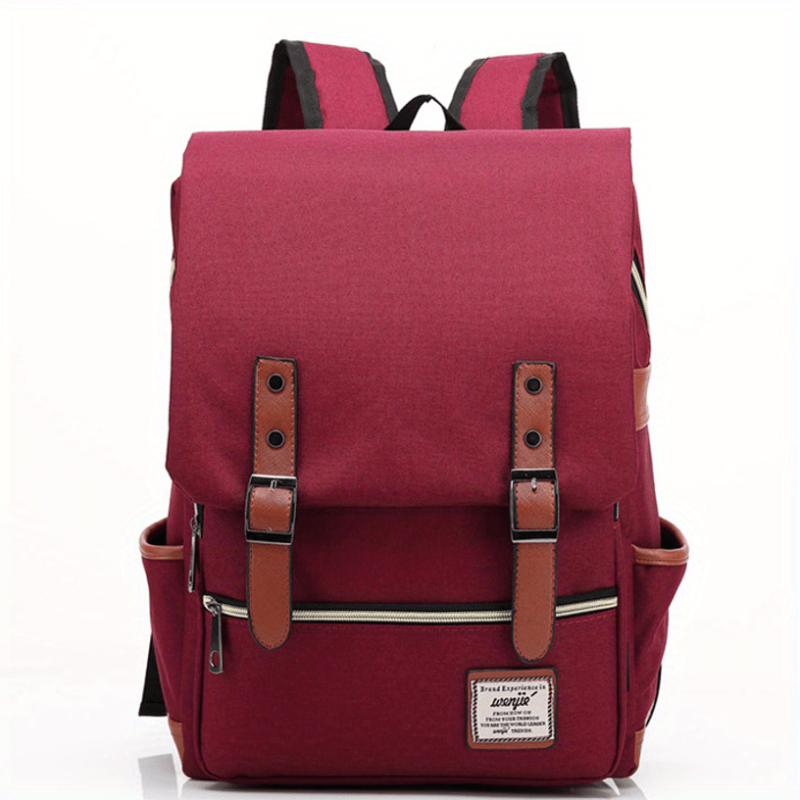 Vintage Canvas Flap Backpack Large Capacity School Bag Women's Daypack