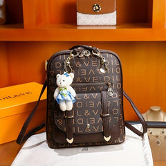 Letter Print Backpack Convertible Shoulder Bag Women's Top Handle Daypack