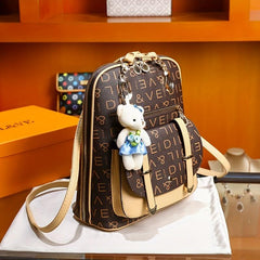 Letter Print Backpack Convertible Shoulder Bag Women's Top Handle Daypack