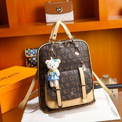 Letter Print Backpack Convertible Shoulder Bag Women's Top Handle Daypack