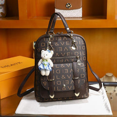 Letter Print Backpack Convertible Shoulder Bag Women's Top Handle Daypack