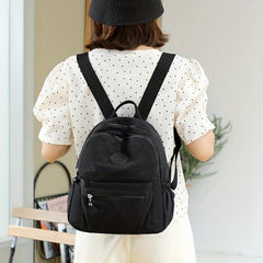 Small Solid Backpack Oxford Cloth Rucksack Preppy Style Casual
