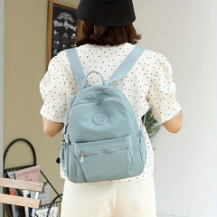 Small Solid Backpack Oxford Cloth Rucksack Preppy Style Casual