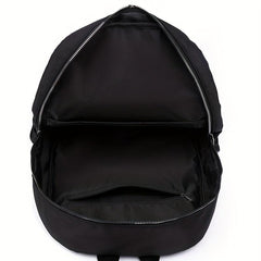 Solid Versatile Backpack for School Zipper Storage Daypack Minimalist Laptop Bag