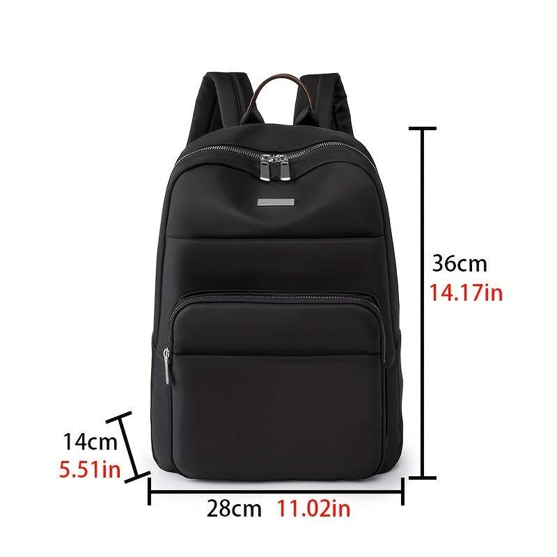 Solid Versatile Backpack for School Zipper Storage Daypack Minimalist Laptop Bag