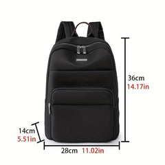 Solid Versatile Backpack for School Zipper Storage Daypack Minimalist Laptop Bag