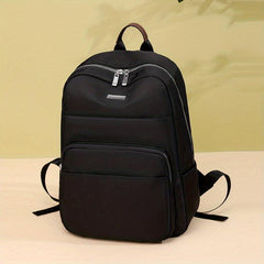 Solid Versatile Backpack for School Zipper Storage Daypack Minimalist Laptop Bag