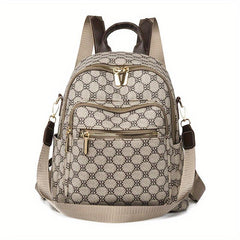 Vintage Preppy Style Backpack Purse Letter Print Two-way Shoulder Bag