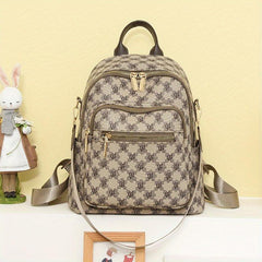 Vintage Preppy Style Backpack Purse Letter Print Two-way Shoulder Bag