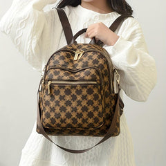 Vintage Preppy Style Backpack Purse Letter Print Two-way Shoulder Bag