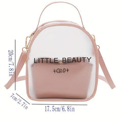 Clear Backpack Set with Letter Graphic Schoolbag and Crossbody Purse