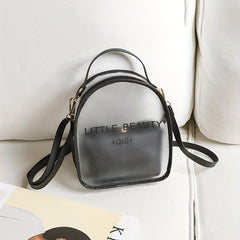 Clear Backpack Set with Letter Graphic Schoolbag and Crossbody Purse