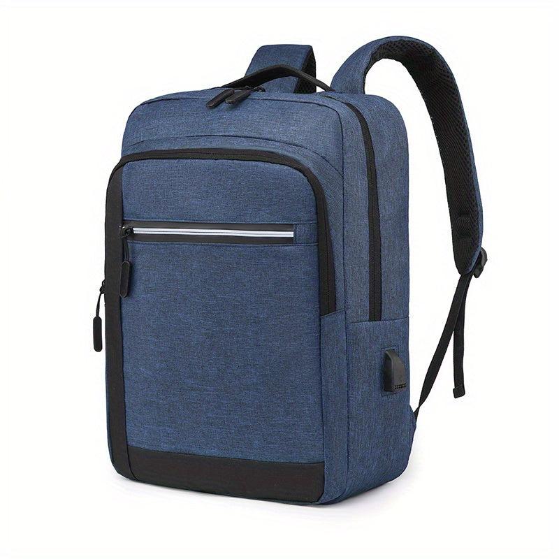 Minimalist Solid Laptop Backpack Zipper Rucksack