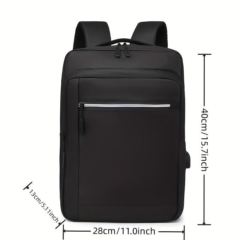 Minimalist Solid Laptop Backpack Zipper Rucksack