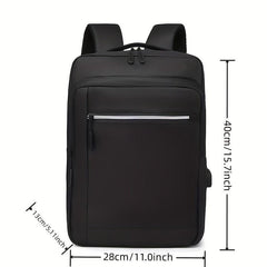 Minimalist Solid Laptop Backpack Zipper Rucksack