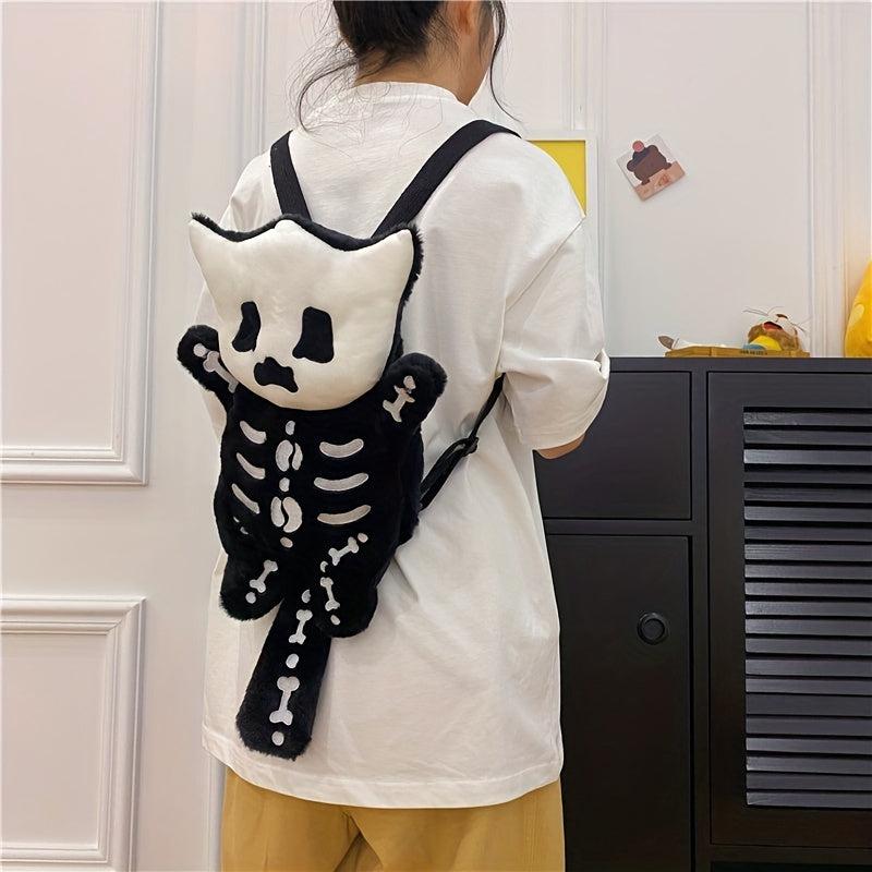 Plush Skeleton Backpack Funny Gothic Halloween Rucksack
