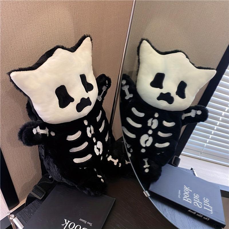 Plush Skeleton Backpack Funny Gothic Halloween Rucksack