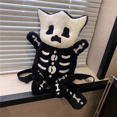 Plush Skeleton Backpack Funny Gothic Halloween Rucksack