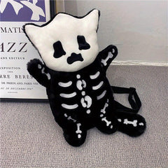 Plush Skeleton Backpack Funny Gothic Halloween Rucksack