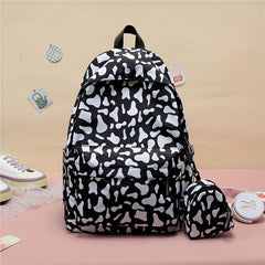 Cow Print Laptop Backpack Lightweight Nylon Travel Rucksack