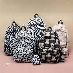 Cow Print Laptop Backpack Lightweight Nylon Travel Rucksack
