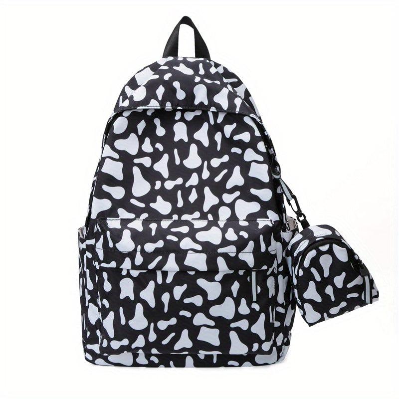 Cow Print Laptop Backpack Lightweight Nylon Travel Rucksack
