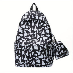 Cow Print Laptop Backpack Lightweight Nylon Travel Rucksack