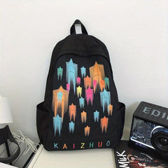 Colorful Star Print Preppy Backpack College Back To School Daypack