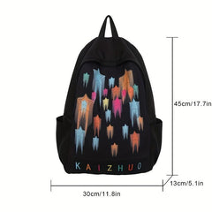 Colorful Star Print Preppy Backpack College Back To School Daypack