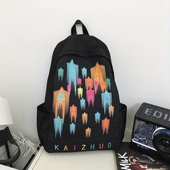 Colorful Star Print Preppy Backpack College Back To School Daypack