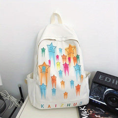 Colorful Star Print Preppy Backpack College Back To School Daypack