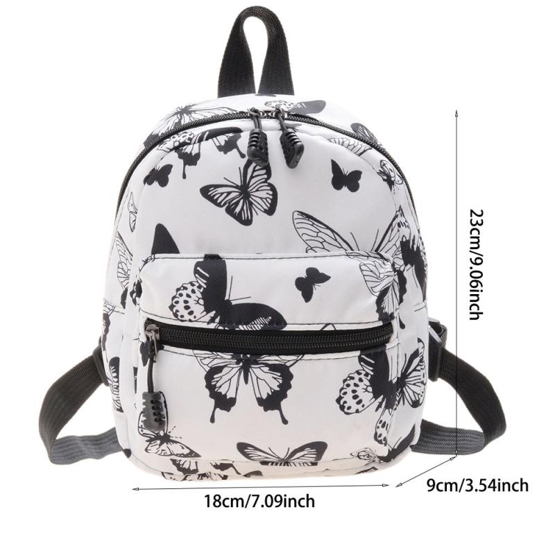 Pattern Zipper Backpack Lightweight All Match Rucksack Women's Bag