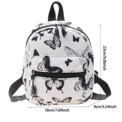 Pattern Zipper Backpack Lightweight All Match Rucksack Women's Bag
