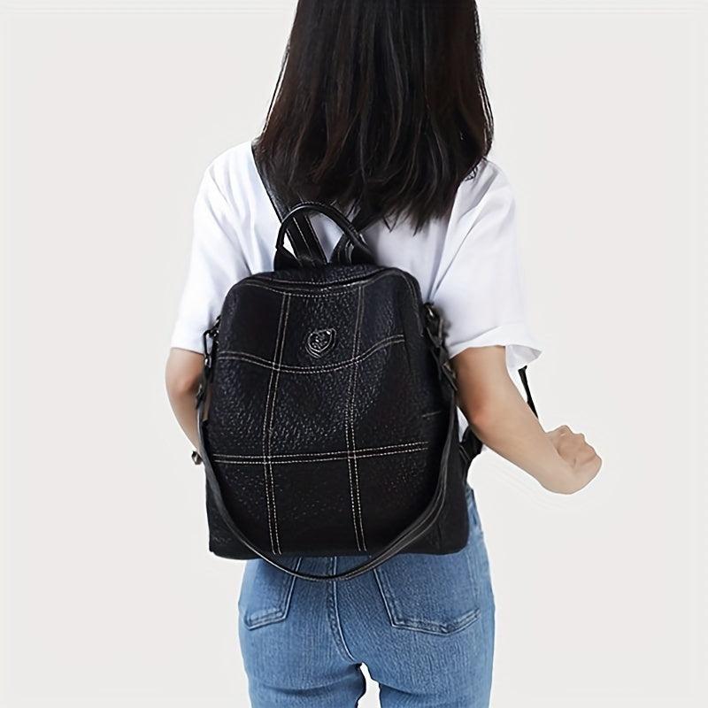 Waterproof Large Capacity Backpack Two way Leather Shoulder Bag