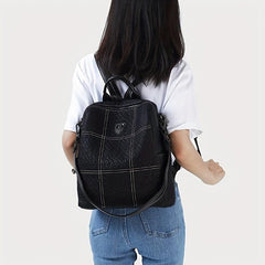 Waterproof Large Capacity Backpack Two way Leather Shoulder Bag