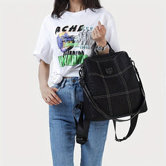 Waterproof Large Capacity Backpack Two way Leather Shoulder Bag