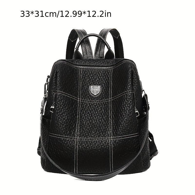 Waterproof Large Capacity Backpack Two way Leather Shoulder Bag