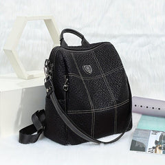 Waterproof Large Capacity Backpack Two way Leather Shoulder Bag