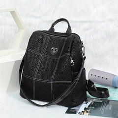 Waterproof Large Capacity Backpack Two way Leather Shoulder Bag