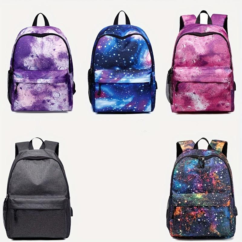 Starry Sky Laptop Backpack USB Charging Port
