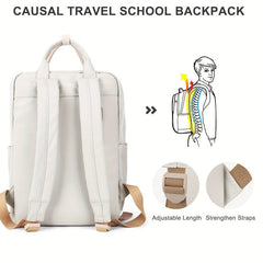 Large Capacity Preppy Backpack for Students