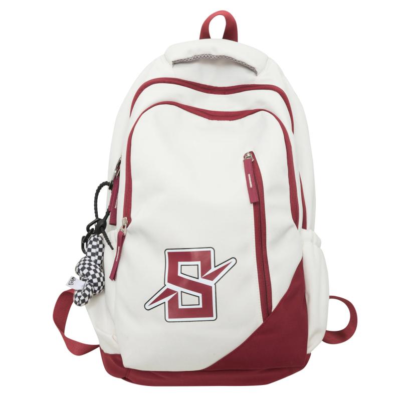Colorblock Casual Zipper Backpack Large Capacity Rucksack