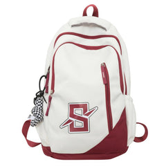 Colorblock Casual Zipper Backpack Large Capacity Rucksack