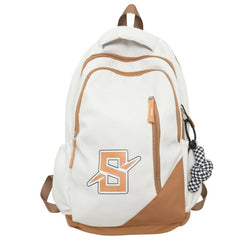 Colorblock Casual Zipper Backpack Large Capacity Rucksack