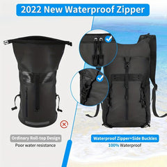 30L Roll Top Dry Backpack With Waist Bag Phone Case