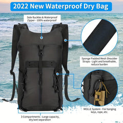 30L Roll Top Dry Backpack With Waist Bag Phone Case